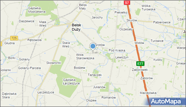 mapa Boruty, Boruty gmina Belsk Duży na mapie Targeo